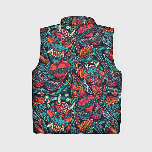Женский жилет Japanese mask l Oni / 3D-Черный – фото 2