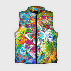 Женский жилет Яркое безумие Бабочки, кляксы, граффити