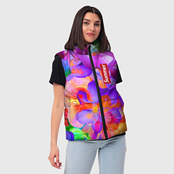 Женский жилет Красочный цветочный паттерн Лето Colorful Floral P, цвет: 3D-красный — фото 2