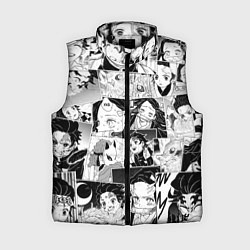 Женский жилет Клинок рассекающий демонов паттерн, цвет: 3D-черный