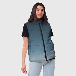 Женский жилет GRADIENT shades of blue, цвет: 3D-черный — фото 2