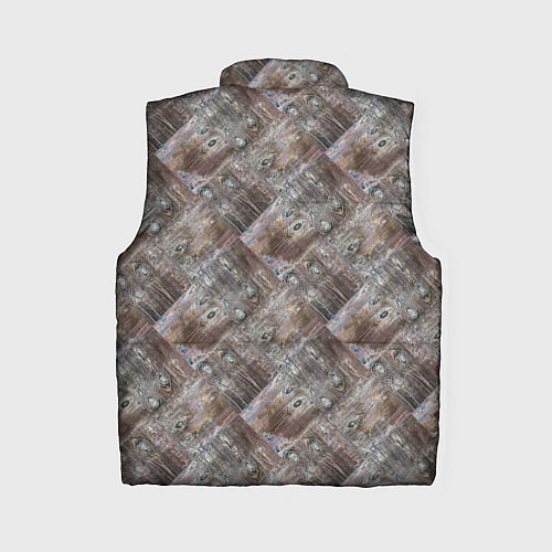 Женский жилет Старый потертый деревянные паркет / 3D-Черный – фото 2