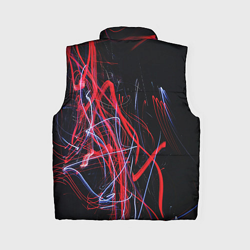 Женский жилет Неоновые лучи в абстракции - Красный и синий / 3D-Светло-серый – фото 2