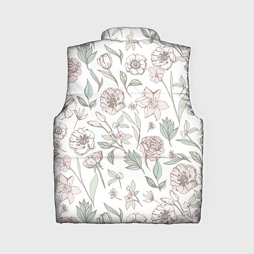 Женский жилет Цветы Астры и Розы На Светлом Фоне / 3D-Светло-серый – фото 2