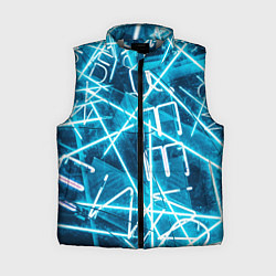 Женский жилет Неоновые лучи и неоновые надписи - Голубой