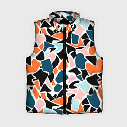Женский жилет Абстрактный современный разноцветный узор в оранже, цвет: 3D-светло-серый