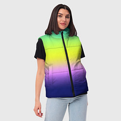 Женский жилет Разноцветный размытый фон градиент, цвет: 3D-черный — фото 2