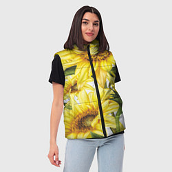Женский жилет Сезон подсолнухов, цвет: 3D-светло-серый — фото 2