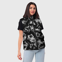 Женский жилет Черно-белый абстрактный камуфляж, цвет: 3D-красный — фото 2