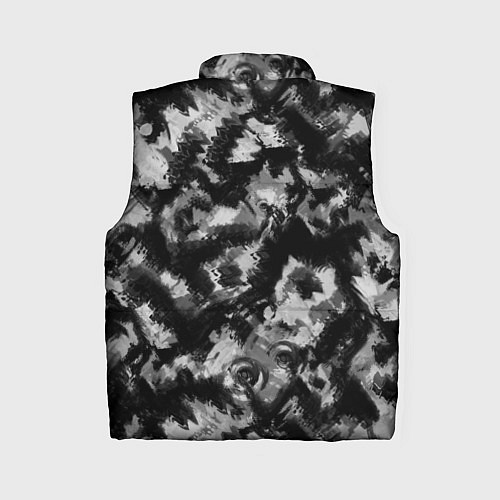Женский жилет Черно-белый абстрактный камуфляж / 3D-Красный – фото 2