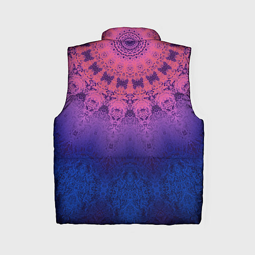 Женский жилет Розово-синий круглый орнамент калейдоскоп / 3D-Светло-серый – фото 2