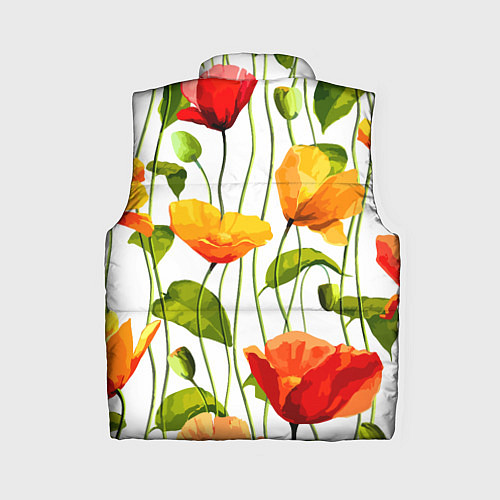 Женский жилет Волнообразный узор из цветков мака Лето / 3D-Черный – фото 2