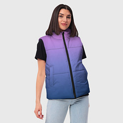Женский жилет PINK-BLUE GRADIENT ГРАДИЕНТ, цвет: 3D-светло-серый — фото 2