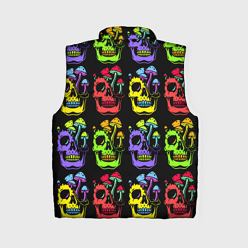 Женский жилет Мухоморы, растущие на черепе / 3D-Черный – фото 2