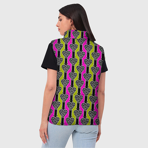 Женский жилет Striped multicolored pattern Сердце / 3D-Красный – фото 4