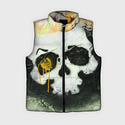 Женский жилет Череп на поверхности в красках - Жёлтый