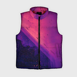 Женский жилет Неоновая пыль и лучи - Тёмно-розовый, цвет: 3D-красный