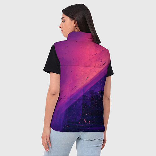 Женский жилет Неоновая пыль и лучи - Тёмно-розовый / 3D-Красный – фото 4