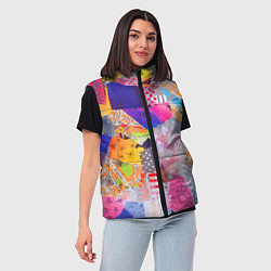 Женский жилет Patchwork quilt Fashion trend, цвет: 3D-черный — фото 2