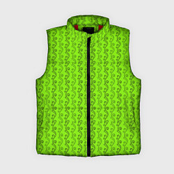 Женский жилет Зеленые узоры в виде листочков, цвет: 3D-красный