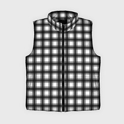 Женский жилет Black and white trendy checkered pattern, цвет: 3D-светло-серый