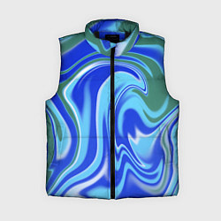 Женский жилет Тай-дай с синим, зелёным и белым цветом