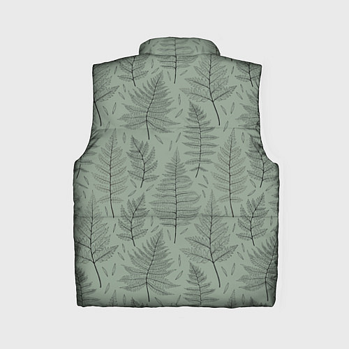 Женский жилет Листья папоротника на зеленом фоне Минимализм / 3D-Светло-серый – фото 2