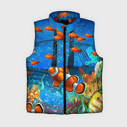 Женский жилет Затонувший корабль в окружении обитателей океана