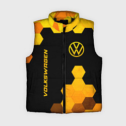 Женский жилет Volkswagen - gold gradient: символ и надпись верти