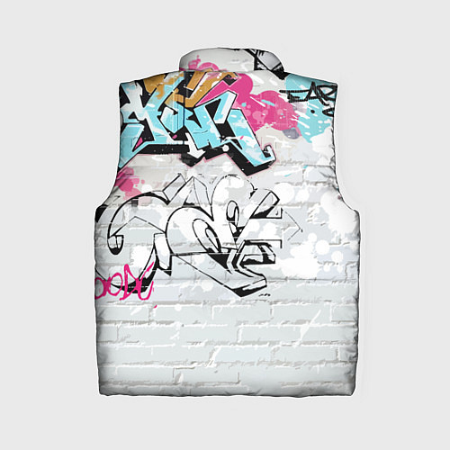 Женский жилет Барт Симпсон на фоне стены с граффити / 3D-Черный – фото 2