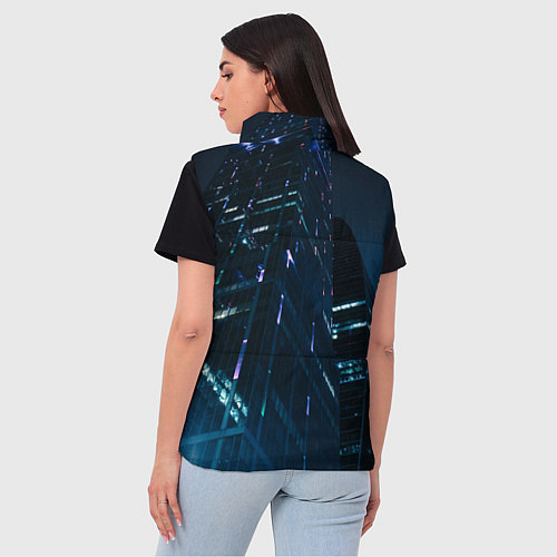 Женский жилет Неоновые ночные вышки в городе / 3D-Красный – фото 4