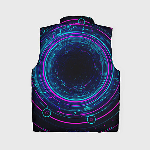 Женский жилет Неоновый тоннель - портал / 3D-Светло-серый – фото 2