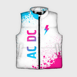 Женский жилет AC DC neon gradient style: символ и надпись вертик, цвет: 3D-черный