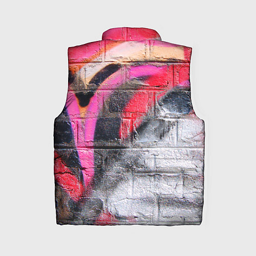 Женский жилет Граффити на кирпичной стене - фрагмент / 3D-Красный – фото 2