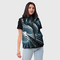 Женский жилет Кибернетический абстрактный тоннель, цвет: 3D-светло-серый — фото 2