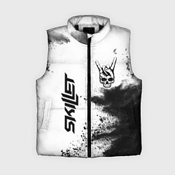 Женский жилет Skillet и рок символ на светлом фоне