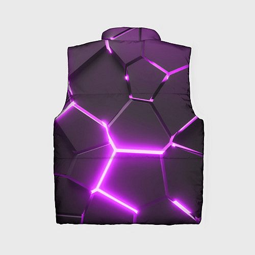 Женский жилет Фиолетовые неоновые геометрические плиты / 3D-Черный – фото 2