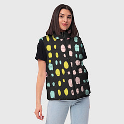 Женский жилет Разноцветные абстрактные пятна, цвет: 3D-красный — фото 2