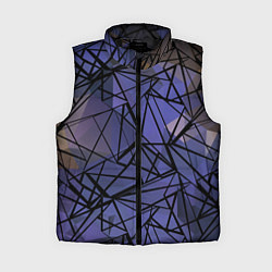 Женский жилет Blue with black stripes pattern, цвет: 3D-черный