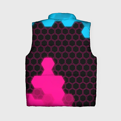 Женский жилет GTA - neon gradient: надпись, символ / 3D-Черный – фото 2