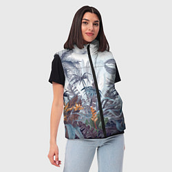Женский жилет Пышный тропический лес, цвет: 3D-черный — фото 2