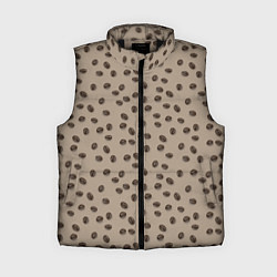 Женский жилет Кофейные зерна паттерн, цвет: 3D-черный