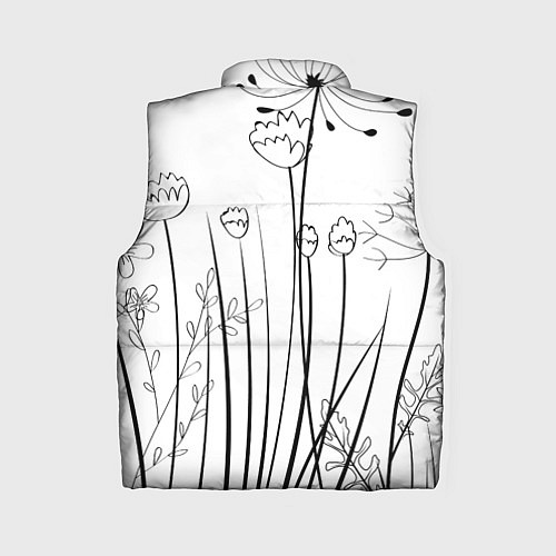 Женский жилет Цветочный черно-белый орнамент / 3D-Черный – фото 2