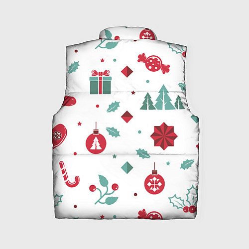 Женский жилет Новый год подарки, конфеты, ёлочные шары / 3D-Светло-серый – фото 2