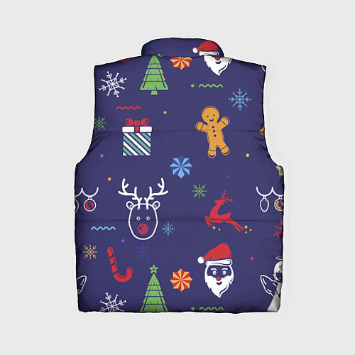 Женский жилет Новый год олени, ангелы, снежинки / 3D-Красный – фото 2