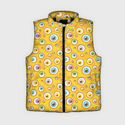 Женский жилет Глаза круглые разноцветные, цвет: 3D-черный