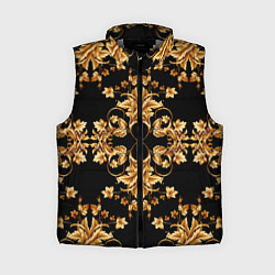 Женский жилет Золотая гжель узор, цвет: 3D-светло-серый