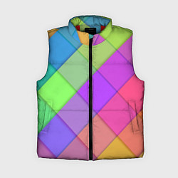 Женский жилет Геометрический узор из квадратов, цвет: 3D-красный