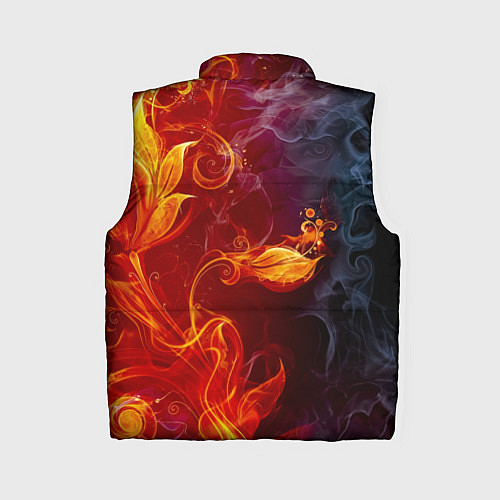 Женский жилет Огненный цветок с дымом / 3D-Черный – фото 2