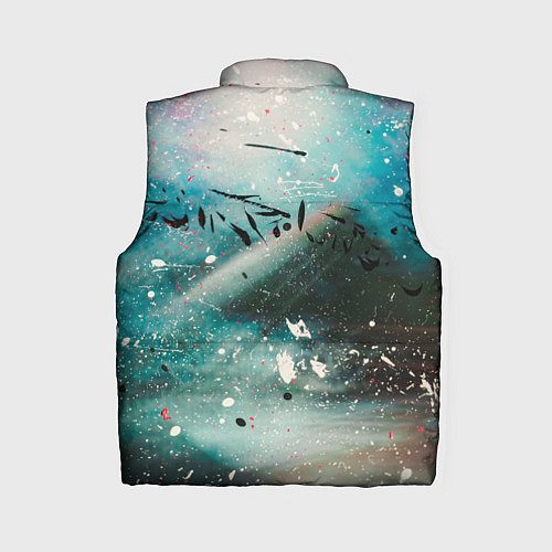 Женский жилет Абстрактный голубой туман, краски и блёстки / 3D-Красный – фото 2